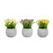 Faux Flowers Set Of 3 Assorted 6.25 Inch Tall Lifelike Floral Arrangements